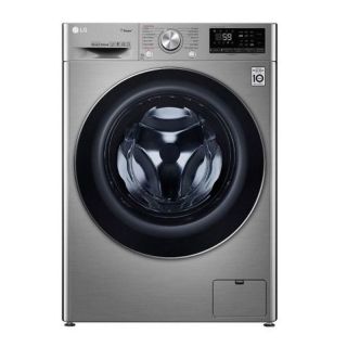 LG Washing Machine Front Load, 10.5 kg, Dry 75 % , 6 Motions, Silver/Steel - WFV1114XMT